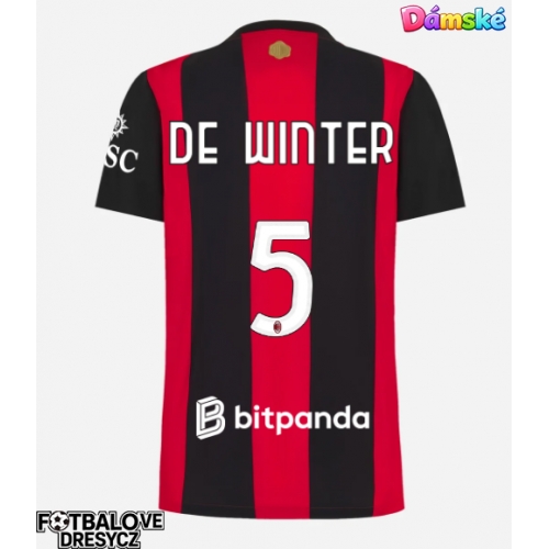 AC Milan Koni De Winter #5 Dámské Domácí Dres 2026-27 Krátký Rukáv AC Milan Koni De Winter #5 Dámské Domácí Dres 2026-27 Krátký Rukáv